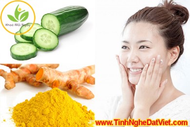 Mặt nạ tinh bột nghệ dưa chuột cho làn da sáng, khỏe